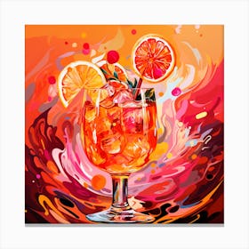 Cocktail With Orange Slices. sychedelic Aperol Spritz Cocktail Canvas Print