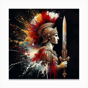 Spartan Warrior With Sword Canvas Print