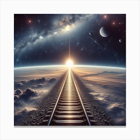 Train Tracks To The Stars Canvas Print