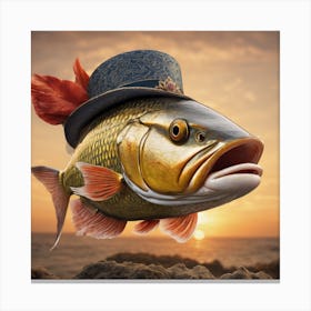 Silly Animals Series Fish 2 Canvas Print