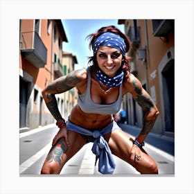 Tattooed Woman Canvas Print