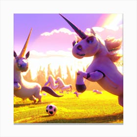 Unicorns winning the cup Canvas Print