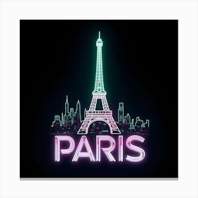 Paris Neon Sign Canvas Print