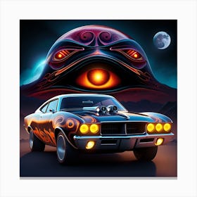 Car In The Night Canvas Print