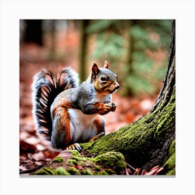 Squirrel In The Forest 148 Canvas Print