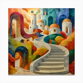 Stairway To Heaven, Pop Surrealism, Lowbrow Canvas Print