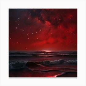 Red Starry Night 1 Canvas Print