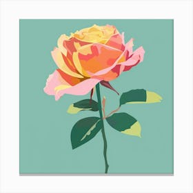 Rose 5 Square Flower Illustration Canvas Print
