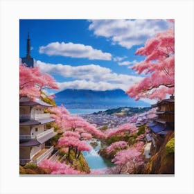 Sakura Blossoms beautiful view Canvas Print