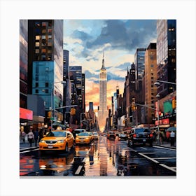 New York City At Dusk 1 Canvas Print