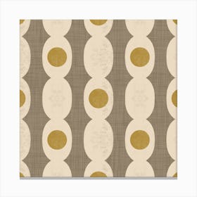 Retro Mod Geo Chain - Taupe - Mid Century Modern Canvas Print