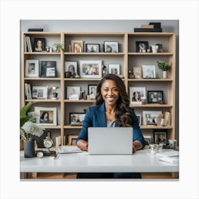 Portrait Of Young African American Businesswoman Canvas Print