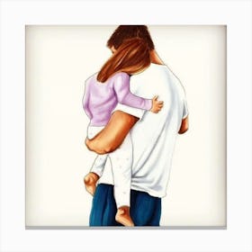 Father And Daughter Hugging 1 Canvas Print