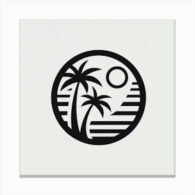 Palm Trees In A Circle 1 Canvas Print