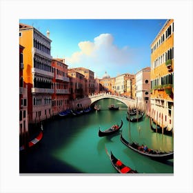 Gondolas In Venice Canvas Print