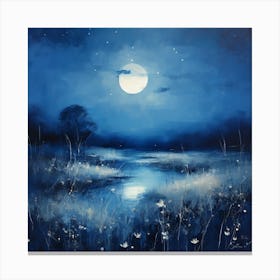 Moonlight Over Marsh Canvas Print