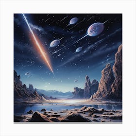 Spaceships In The Sky Canvas Print