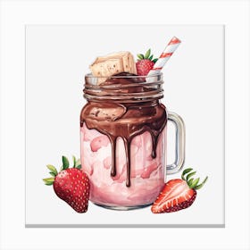 Strawberry Milkshake 12 Canvas Print