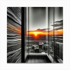 Sunset From A Window Canvas Print