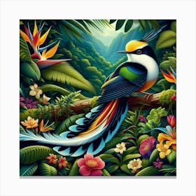 Bird In The Jungle Canvas Print