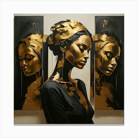 Gold And Black 5 Canvas Print