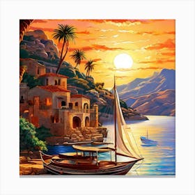 Sunset By The Sea Canvas Print