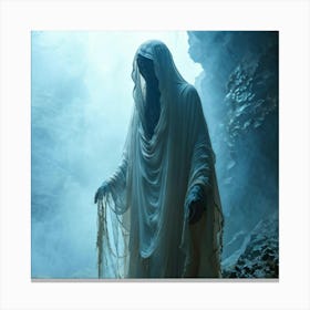 A Figure Shrouded In A Translucent Veil Embodying Both Spiritual Ethereal Energy And The Tangibilit (2) Canvas Print