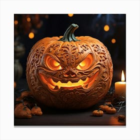 Halloween Pumpkin Carving 2 Canvas Print