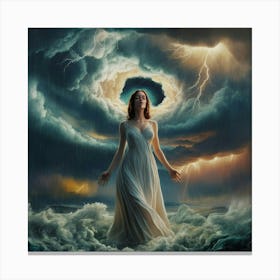 Woman In The Storm Canvas Print