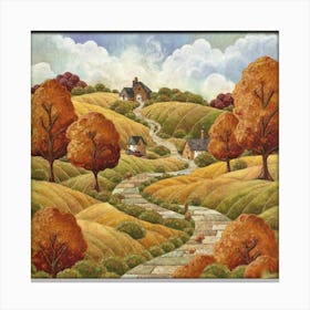 The Winding Road Home. In the middle of the meadows 8 Canvas Print