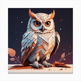 Low Poly Owl Canvas Print