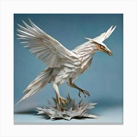 Origami Elegant Bird in a Flight Canvas Print