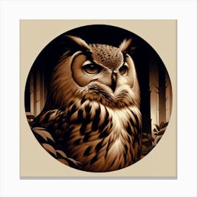 Owl In The Woods Canvas Print