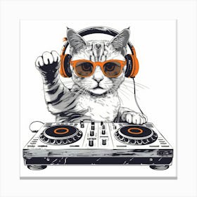 Dj Cat 1 Canvas Print