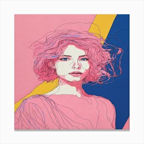 Girl With Pink Hair Canvas Print