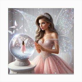 Fairy Princess & the Snow Globe 5 Canvas Print