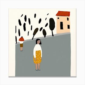 Italian Holidays, Tiny People And Illustration 3 Canvas Print