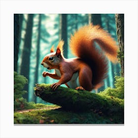 Red Squirrel In The Forest 45 Canvas Print