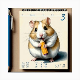 Hamster Calendar Canvas Print