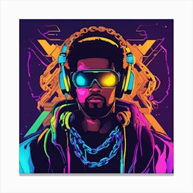 Man With Headphones Canvas Print