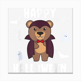 Bear Happy Halloween Cute Vampire Costume Bear Halloween Canvas Print