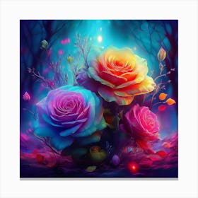 Roses In The Forest Canvas Print