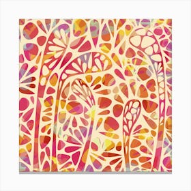 Abstract Painting in Pink Cream and Orange Canvas Print