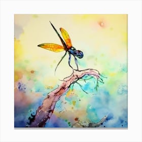 Dragonfly On Branch Canvas Print