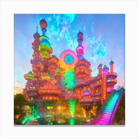 Disney World At Night Canvas Print