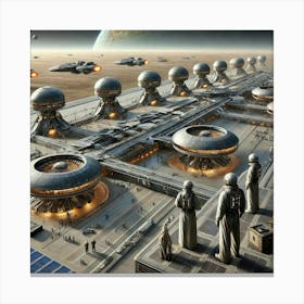 Venusian Enclave Landing Bays Design Converted Canvas Print