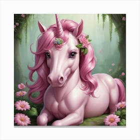 Pink Unicorn 1 Canvas Print