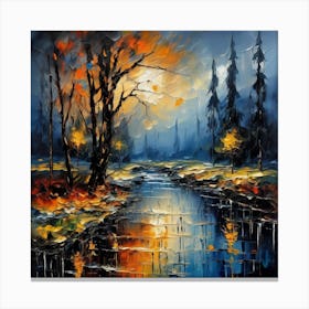 River In Autumn Canvas Print