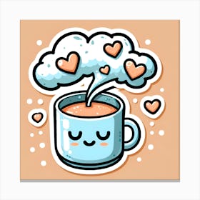 Kawaii Coffee Canvas Print