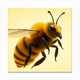 Golden Solitude: The Grace of a Lone Bee Canvas Print